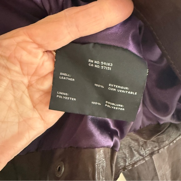 Marc New York Brown Leather Zip Moto Jacket Women's Small - Picture 12 of 16